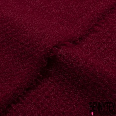 Coupon 3m maille fantaisie tricot rouge de terre