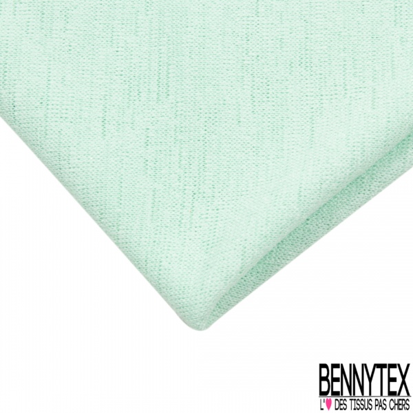 Coupon 3m maille jersey tricot flammé vert pastel
