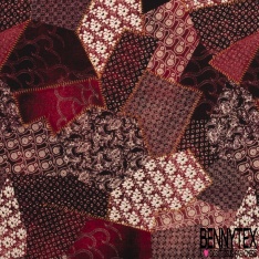 Microfibre imprimé carreaux fantaisie chevron noir or de pépite blanc rayure verticale lurex or