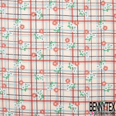 Microfibre imprimé grand patchwork cachemire floral ton kaki indigo cappucino