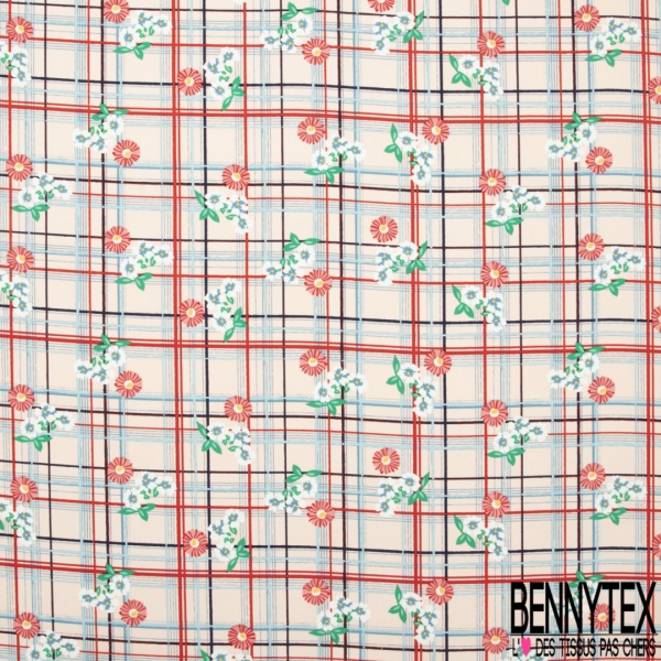 Microfibre imprimé grand patchwork cachemire floral ton kaki indigo cappucino