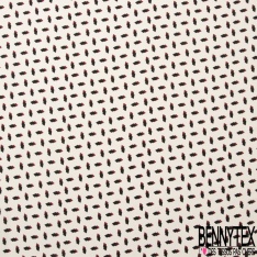 Microfibre imprimé losange 3D crème noir fond bordeaux foncé