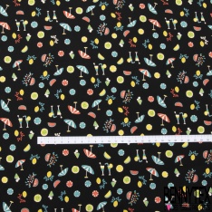 Microfibre Imprimé trio de flèche en pointillé noir blanc corail pastel fond bleu palais