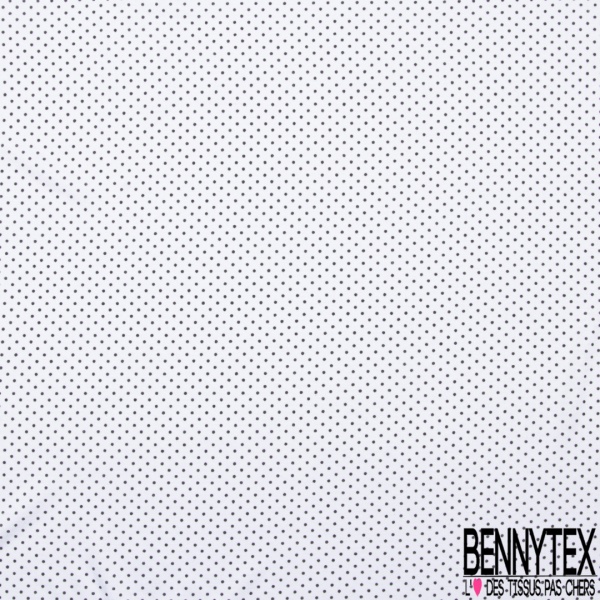 Jersey viscose imprimé dots noir fond blanc