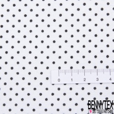 Jersey viscose imprimé dots noir fond blanc