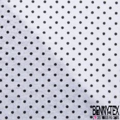 Jersey viscose imprimé dots noir fond blanc