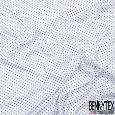 Jersey viscose imprimé dots noir fond blanc