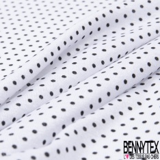 Jersey viscose imprimé dots noir fond blanc
