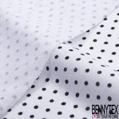 Jersey viscose imprimé dots noir fond blanc