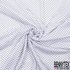 Jersey viscose imprimé dots noir fond blanc