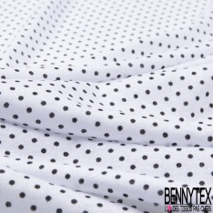 Jersey viscose imprimé dots noir fond blanc