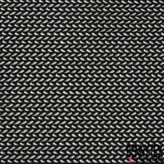 Tissu Resille Polyester Losange Moyen Noir