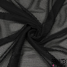 Tissu Resille Polyester Losange Moyen Noir
