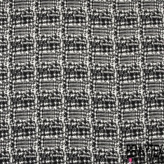 Crêpe polyester imprimé petite fleur et feuille cachemire fond bleu marine