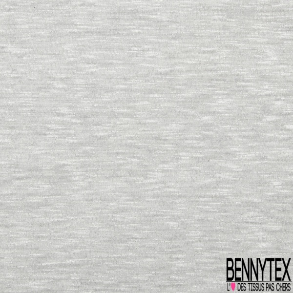 Maille jersey viscose paillette lurex argent fond gris clair