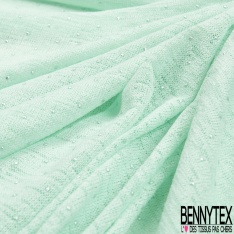 Coupon 3m maille jersey tricot flammé rose créole pastille mylar argent