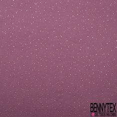 Coton double gaze bleu nuit relief pois petit et grand mylar or