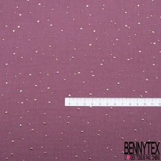Coton double gaze bleu nuit relief pois petit et grand mylar or