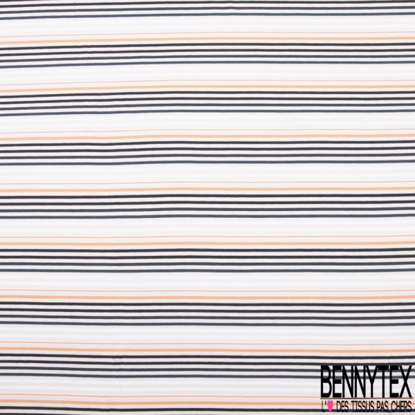 Jersey viscose effet froissé petite fleur estivale marine rouge de mars fond blanc discret petite laize