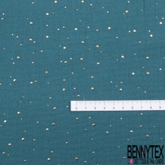 Coton double gaze bordeaux relief pois petit et grand mylar or
