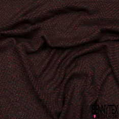 Coupon 3m maille jersey tricot fin chiné noir rose crayeux lurex rose crayeux