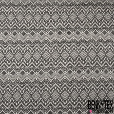 Jacquard coton tissé teint charbon souris lurex bleu roi