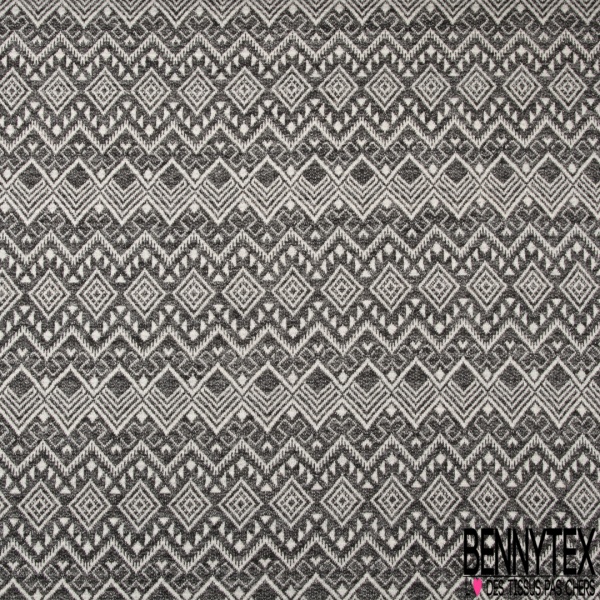 Jacquard coton tissé teint charbon souris lurex bleu roi