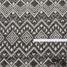 Jacquard coton tissé teint charbon souris lurex bleu roi