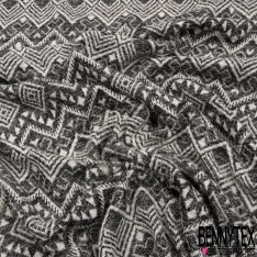 Jacquard coton tissé teint charbon souris lurex bleu roi