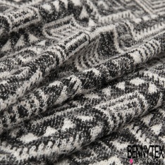 Jacquard coton tissé teint charbon souris lurex bleu roi