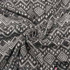 Jacquard coton tissé teint charbon souris lurex bleu roi