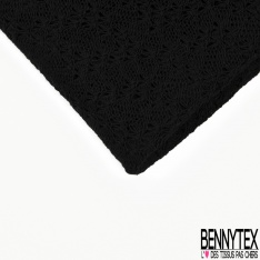 Maille Coton Tricotée Noir Ajourée