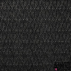 Maille Coton Tricotée Noir Ajourée