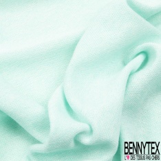 Jersey Tricot Viscose imprimé rayures horizontales camaïeu de Bleu Turquoise Blanc Discret