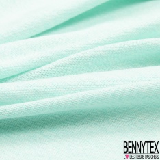 Jersey Tricot Viscose imprimé rayures horizontales camaïeu de Bleu Turquoise Blanc Discret