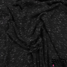 Coupon 3m maille jersey tricot chiné noir blanc gris