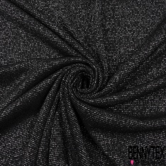 Coupon 3m jersey maille acrylique imprimé patchwork fantaisie noir anthracite