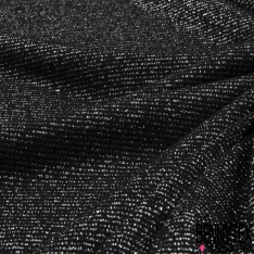 Coupon 3m jersey maille acrylique imprimé patchwork fantaisie noir anthracite