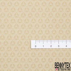 Gabardine coton sergé élasthanne motif grande feuille graphique au trait fond anthracite