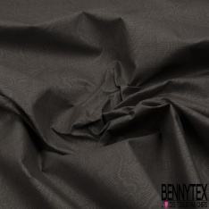 Gabardine coton sergé élasthanne cartonnée floquée rond et feuille ton panais