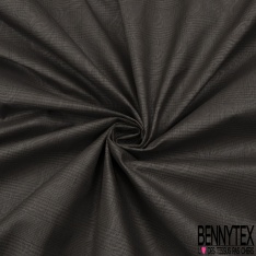 Gabardine coton sergé élasthanne cartonnée floquée rond et feuille ton panais