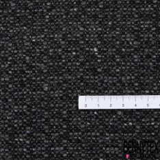 Laine effet natté prince de Galles noir bleu de cendre chiné