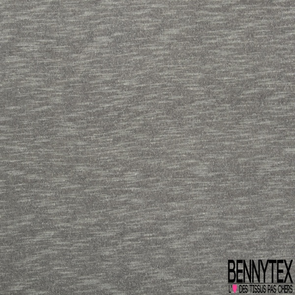 Coupon 3m maille viscose tee shirt chiné gris blanc cassé