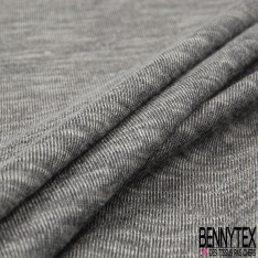 Coupon 3m maille viscose tee shirt chiné gris blanc cassé