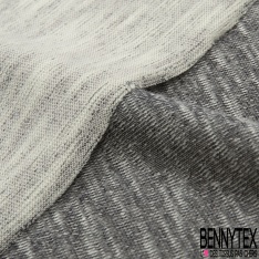 Coupon 3m maille viscose tee shirt chiné gris blanc cassé