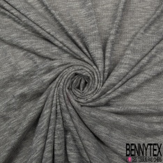 Coupon 3m maille viscose tee shirt chiné gris blanc cassé