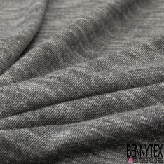 Coupon 3m maille viscose tee shirt chiné gris blanc cassé
