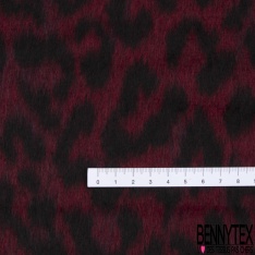 Laine grattée motif léopard noir cappuccino blanc