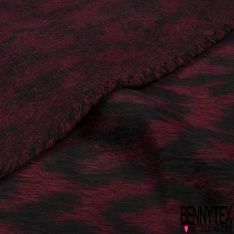 Laine grattée motif léopard noir cappuccino blanc