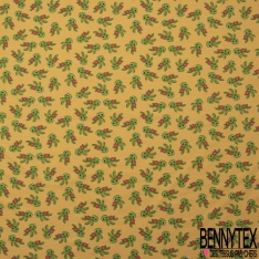 Jersey Coton Elasthanne motif petites tortues rigolotes fond jaune d'oeuf